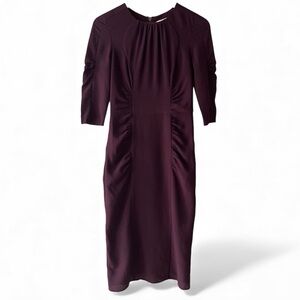 Vintage Whistles London Plum Crepe Wiggle Dress, Size 8/10
